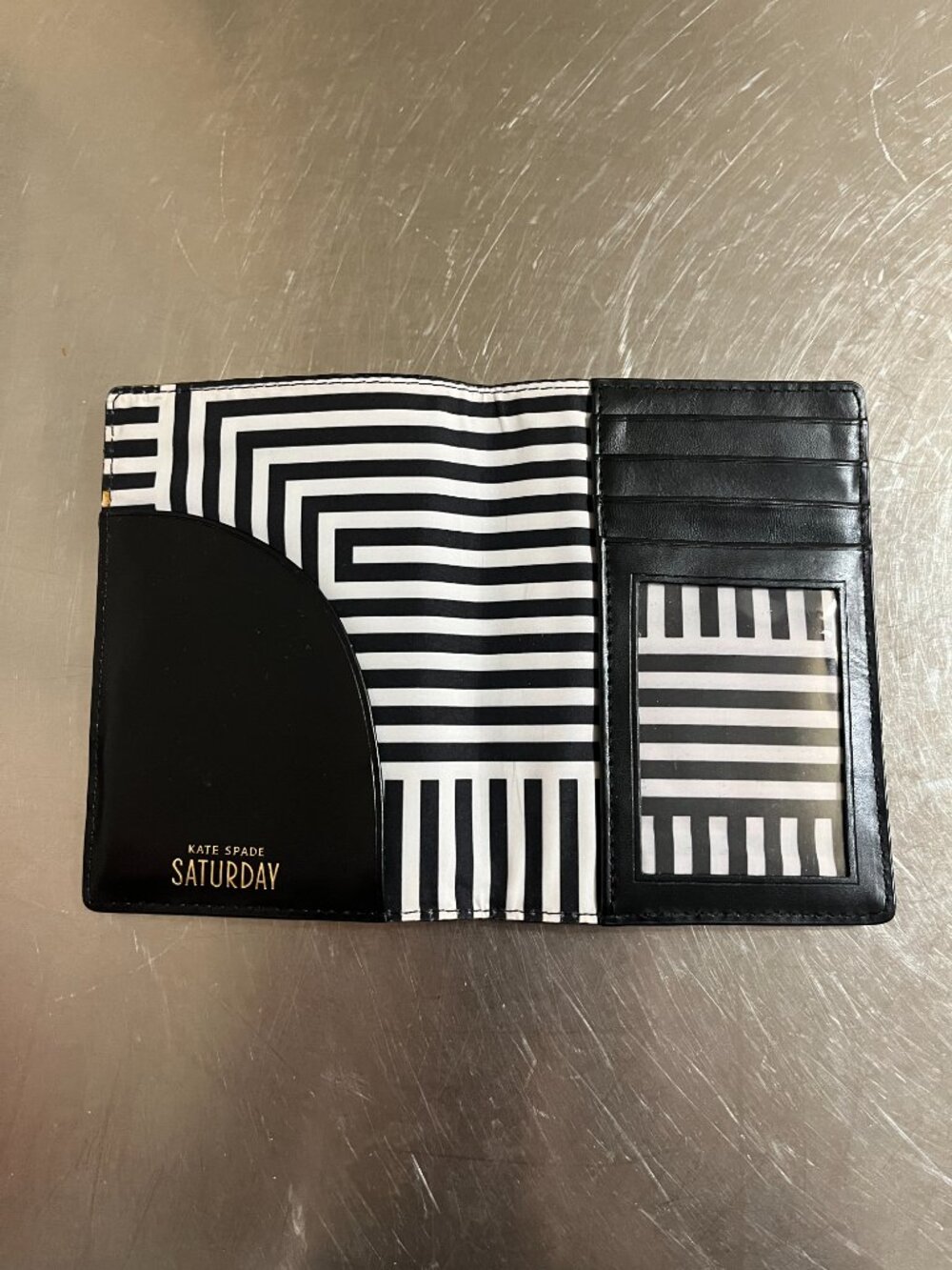 KATE SPADE Saturday Polka Dot Black Passport Holder - Picture 3 of 4